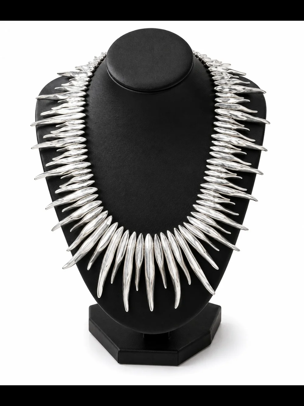 Silver Spike Statement Necklace - Women Jewelry